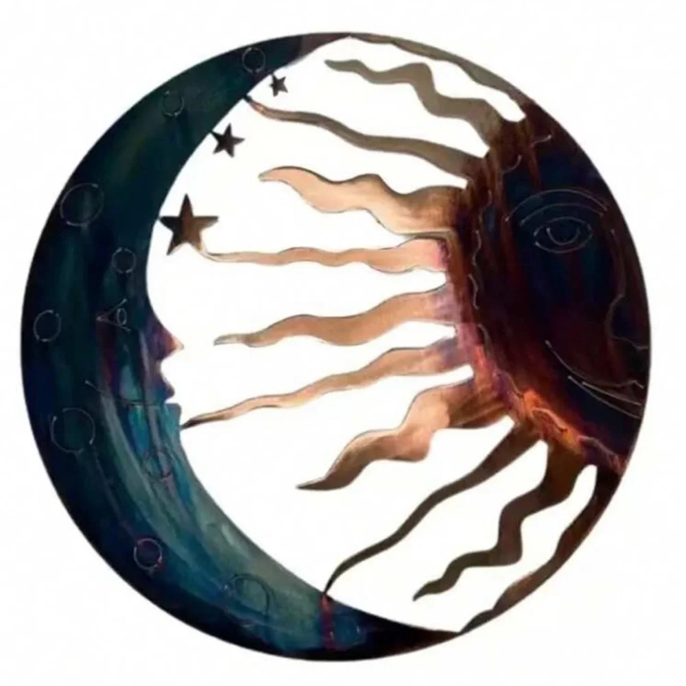Metal Cut-Out Sun and Moon Decor NEW 🏷️